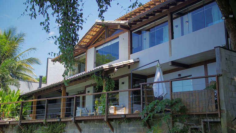 Casa pé na areia em São Sebastião com vista para Ilhabela, p