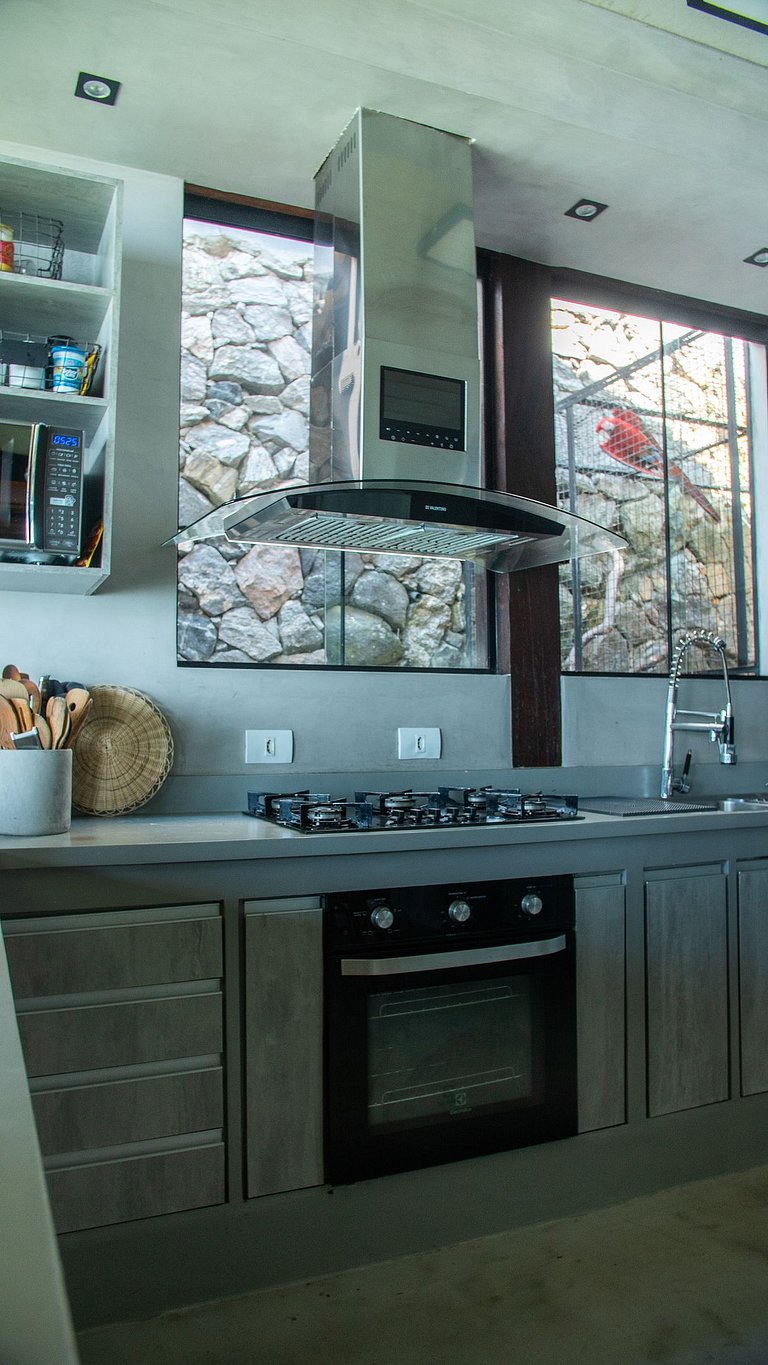 Casa pé na areia em São Sebastião com vista para Ilhabela, p