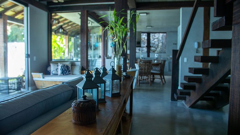 Casa pé na areia em São Sebastião com vista para Ilhabela, p