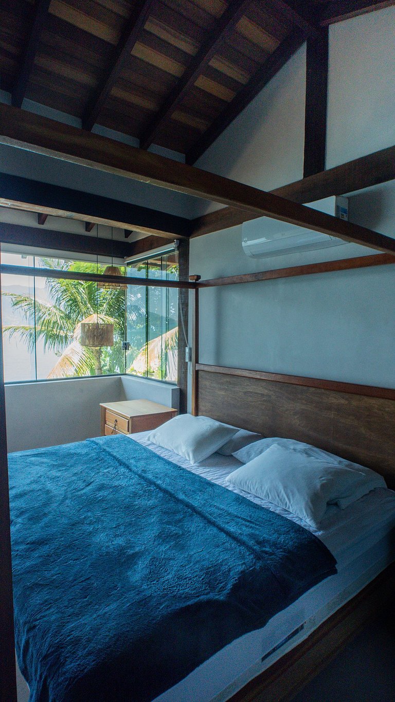 Casa pé na areia em São Sebastião com vista para Ilhabela, p