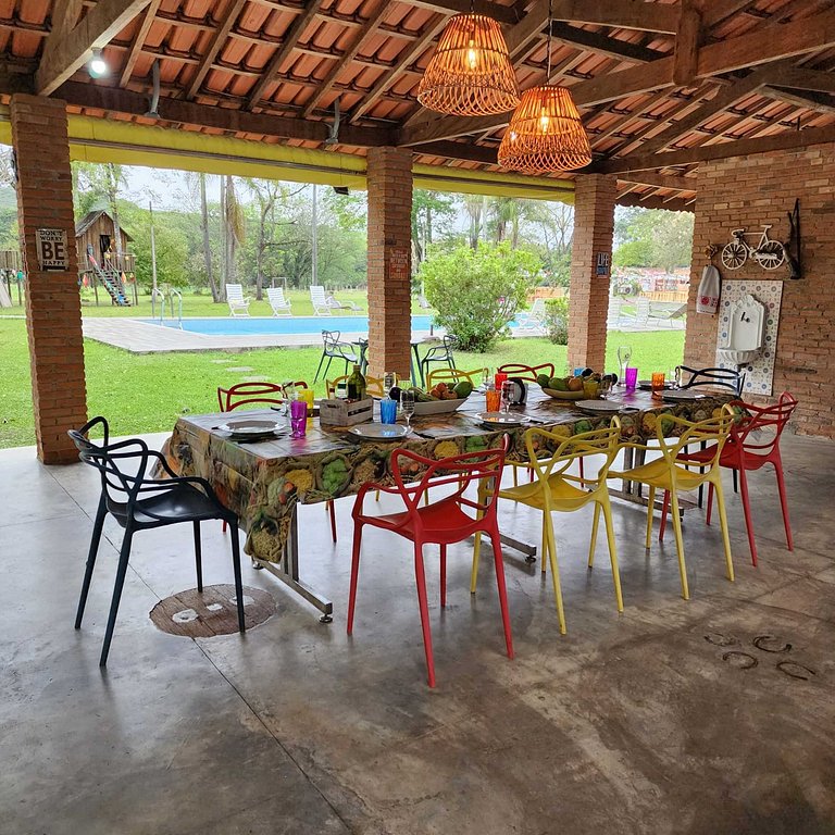 Rancho exclusivo em Jarinu com piscina e lazer completo