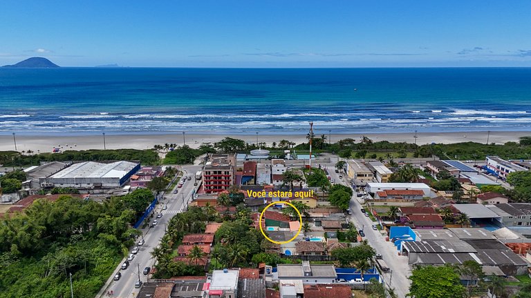 Casa a 200m da Praia c/ Piscina e Churrasqueira